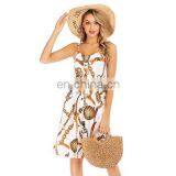 Large Size Chiffon Sexy Floral Suspender Skirt Female Summer Europe and the United States New Slim Printed Dress Skirt thumbnail-3