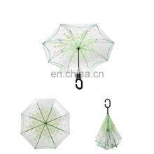Creative Transparent Reversible Rain Umbrella With Logo Prints thumbnail-1
