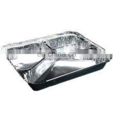 3 Compartment Disposable Aluminium Trays, Reusable Deep Kitchen Containers for Baking