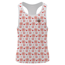 women's  full sublimated singlet with red and white colors