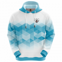 Sublimated High Quality Blue and White Hoodie With Simple Style thumbnail-1