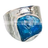 925 SOLID STERLING FINE SILVER ROUGH APATITE RING
