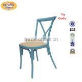 Metal Dining Cross Back Chair thumbnail-3
