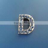 Zinc Alloy 18mm Slide Letters With Light Blue Rhinestones thumbnail-5