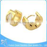 ZS13063 stainless steel rhinestone hoop earring manufacturer china , wholesale fashion gold earring jewelry