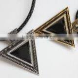 2016 stone triangle pendant antique silver brass colors Lady necklace