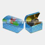 Delicate Arched Lid Decorated Tin Can Gift Tin Box
