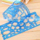 High Quality Soft 2 PCS In One Set Plastic Ruler Drawing Stencil thumbnail-1
