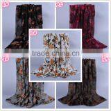 Women Popular Scarf Flower Leaf Pattern Voile Scarves 180*90 Pashmina thumbnail-6