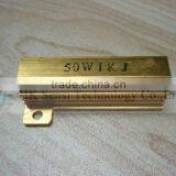 Gold Stainless Aluminum Power Resistor 50W1KJ
