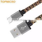 2016 Quick Charge Braided Aluminum Alloy Data Line Type-C to USB 2.0 Cable thumbnail-5
