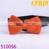 2016 new arriving orange solid knitted bow tie