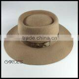 Wool Felt Hat Wholesale Blank Wide Brim Grey Pork Pie Fedora Hats thumbnail-1