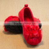 2015 Autumn Children Girl Flat Shoes Rabbit Hair Bow Princess Shoe Leopard Soft Bottom 4-6 Ages Kids Shoes thumbnail-4