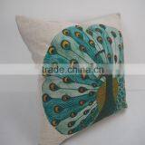 Square Peacock Design Sublimation Printed Pillow Case/cushion Cover Wholesale thumbnail-2
