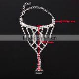 Women Jewelry Bracelet With Ring Rhinestone Claw Chain Bride Wedding Accessories thumbnail-3