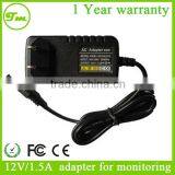 New 12V/1.5A With Display Lights Wall Plug Power Adapter for LCD Monitor Switching Power Supply Cord Charger
