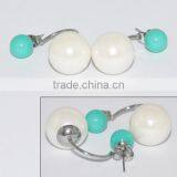 Fashion Stainless Steel Pearl Earring With Diamond Jewellery thumbnail-5