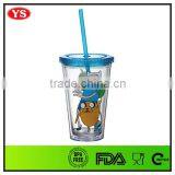 16oz Double Wall Personalized Plastic Coffee Travel Mug With PVC Insert thumbnail-5