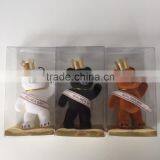 Flocked PVC Toy Bear Black thumbnail-4