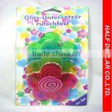 Coloful Flower-style PVC Coasters For One Dollar Item,kitchenware