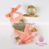 Wholesale Baby Romper With Pom Pom Trim, Girls Boutique Clothing,baby Costume thumbnail-4