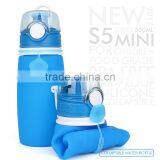 BPA Free Reusable Outdoor Silicone Water Bottle thumbnail-1