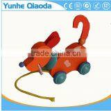 Colorful Pull Along Dog Wooden Toy as You Pull They Make a Fun Baby thumbnail-1