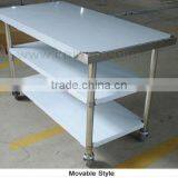 Restaurant Kitchen Heavy Duty Stainless Steel Work Table With Wheel And Under Shelf thumbnail-5