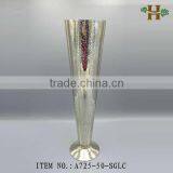 Handblown Tall Silver Trumpet Glass Vases thumbnail-1