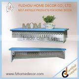 2017 Hot Sell Hollow Out Metal Wall Shelf With Wooden Board for Wall Decoration thumbnail-5