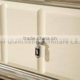 Dining Room White TV Stand Marble Top thumbnail-5