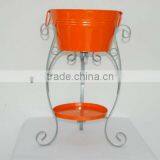 Enamelware Ice Tray Bucket With Iron Shelf Cooler Whit Holders thumbnail-1