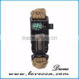 Outdoor Survival Kit Paracord Gear Bracelet Survival Flint Fire Starter thumbnail-1