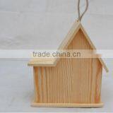 New Unfinished Wooden Bird House thumbnail-1