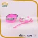 Portative Silicone Collapsible Lunch Box With Lock thumbnail-5