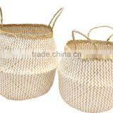 Zigzag Seagrass Storage Basket/ Seagrass Basket for Home Decor thumbnail-2