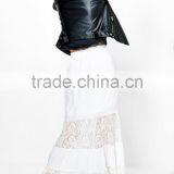 Party Wear Long Tiered Dance Skirts Lace Panelled Tassel Tie Bohemian Maxi Skirts Wholesale thumbnail-4