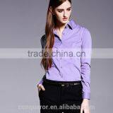 Slim Fit Long Sleeve Light Purple Dress Shirt Fahion Office Lady Shirt thumbnail-2