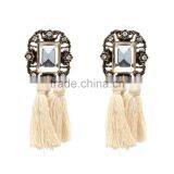 Bohemian Style Big Crystal With Tassel Charms Earrings for Women Jewelry thumbnail-4