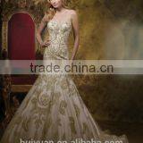 New Fashion Hot Sell Mermaid Lace Strapless Cheap Slim Wedding Dresses thumbnail-1