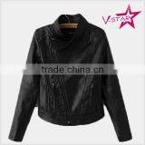 Long Sleeve Lady's Pu Jacket Zipper- up Pu Jacket Wholesale Pu Jacket 2016 thumbnail-1