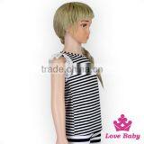 Turquoise Baby Tank Tops Girls Lace Sleeve Cotton Shirt Wholesale Children's Shirts Boutique Blank Shirt For Baby Girl thumbnail-4