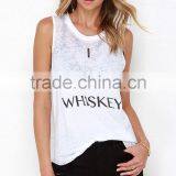 2015 Women New Design Letter Print Custom Muscle Tee/shirt thumbnail-2