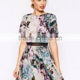 Top Quality Skater Design All Over Print Floral Dress 2015 thumbnail-2