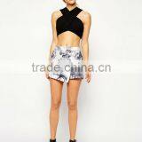 Skort in Printed Marble Scuba thumbnail-1