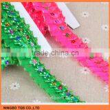 Hot Sale 2016 Fashion Flower Applique Sequin Lace Trimming thumbnail-1