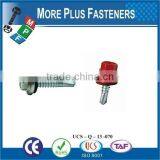 Taiwan #10-16 x 1" Hex Unslotted Hex Washer Head Epoxy #3 410 Stainless Steel Bonded Sealing Washer Self Drilling Screw thumbnail-6