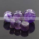 2017 Hot Amethyst Flare Plug With O Ring Natural Stone Ear Plug thumbnail-3
