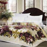 100%polyester Raschel Blanket Purple Flowers Print Blanket 01 thumbnail-1